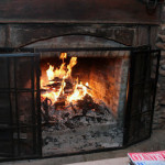 ourdoor fireplace at the Rosevine Inn