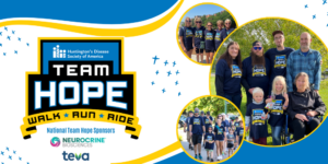 Poster for the Team Hope walk run ride shows 3 teams ready to participate