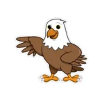 cute clip art of a bald eagle white on upper brown on bottom